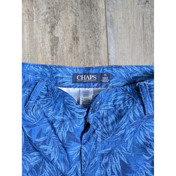 Chaps Golf Blue Palm Tree 100% Cotton Bermuda Shorts Men's 33 8.5" - Picture 2 of 6